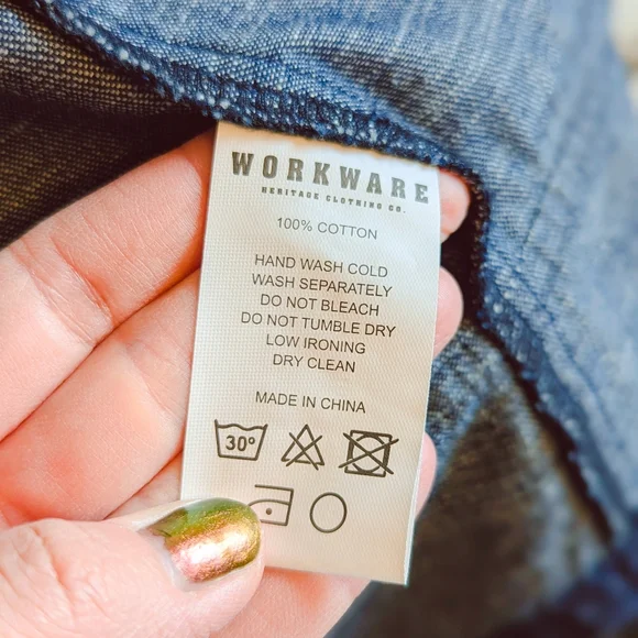 WORKWARE Indigo Slub tie-front Denim Gilet Vest - M/L - Picture 6 of 6